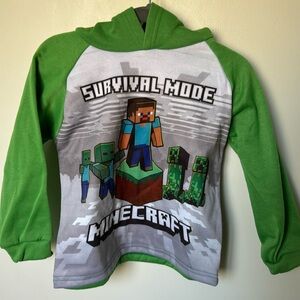 Minecraft green sweatshirt with hood, size: 4T
